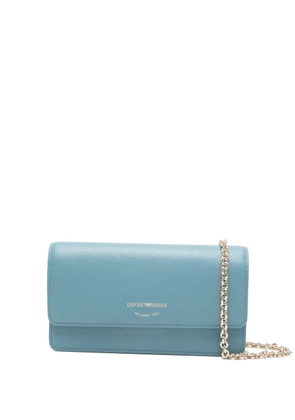 Emporio Armani chain leather clutch bag - Blue