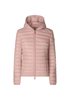Save The Duck hooded quilted jacket - Pink