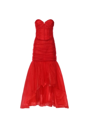 For Love And Lemons Serafina strapless asymmetric dress - Red