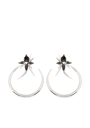 Shaun Leane Black Orchid diamond hoop earrings - Silver