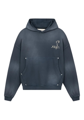 ROUGH. floral-print pocket hoodie - Blue