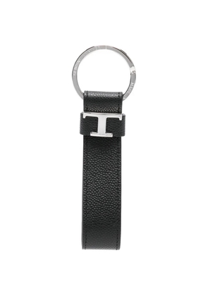 Tod's logo leather keyring - Black