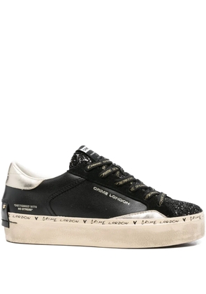 Crime London glitter-panel platform sneakers - Black