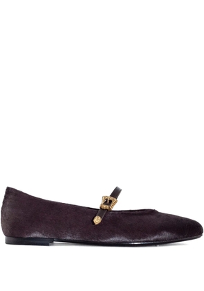Roberto Festa calf-hair buckled ballet flats - Brown