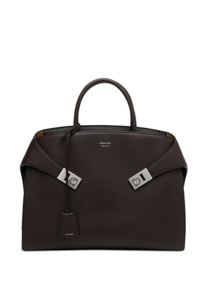 Ferragamo hug logo tote bag - Brown