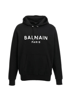 Balmain logo-detail long-sleeve hoodie - Black
