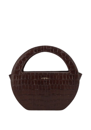 SOFIA mini Edda embossed tote bag - Brown