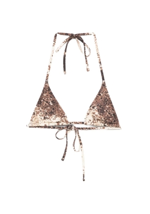 Frankies Bikinis Paradise tie triangle bikini top - Brown