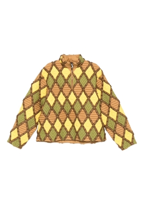 RAXXY diamond-pattern bomber jacket - Brown