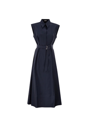 Brunello Cucinelli sleeveless belted maxi dress - Blue