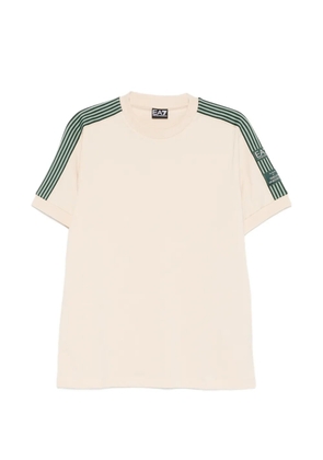 Ea7 Emporio Armani stripe-detail T-shirt - Neutrals