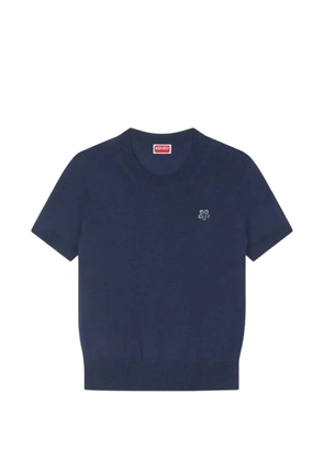 Kenzo flower-badge short-sleeve T-shirt - Blue
