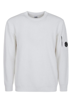 C.P. Company Lens-detail ribbed sweater - White