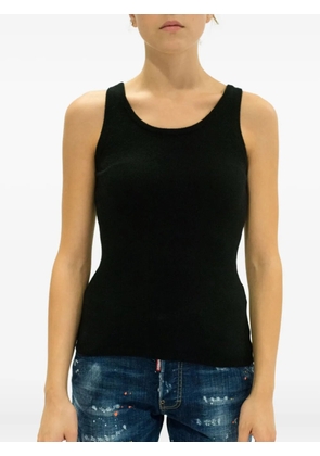 LA ROSE scoop-neck sleeveless tank top - Black