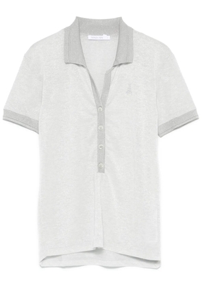 Patrizia Pepe lurex polo shirt - Silver