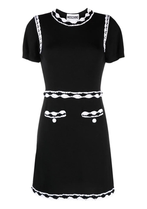 Moschino lace-trim knitted dress - Black