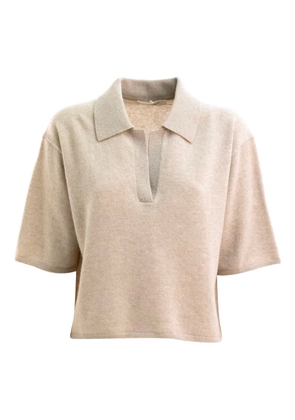 Lisa Yang polo-neck cashmere top - Neutrals