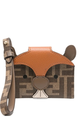 FENDI monogram animal leather wallet - Brown