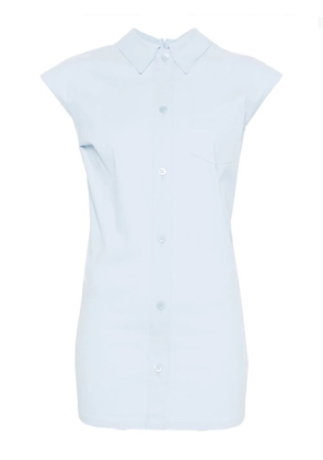 Issey Miyake short-sleeved buttoned blouse - Blue