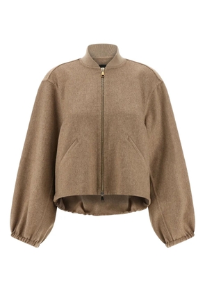 Fabiana Filippi cashmere zip-front bomber jacket - Neutrals