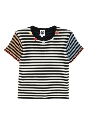 YANYAN KNITS striped cotton top - White