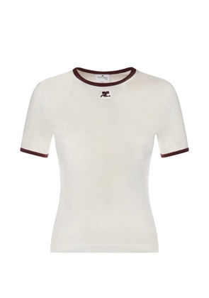 Courrèges logo-trim T-shirt - White