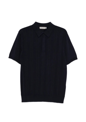 Canali short-sleeve knitted polo shirt - Blue