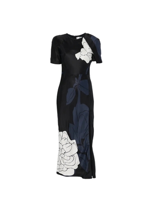 Victoria Beckham floral short-sleeve dress - Blue