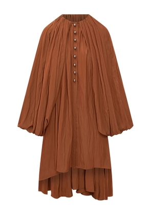 Lanvin cotton pleated dress - Brown