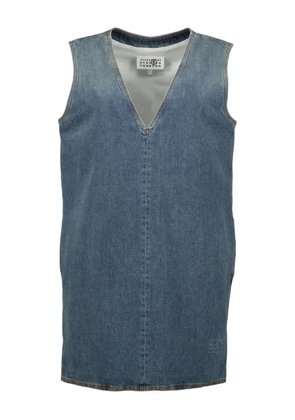 MM6 Maison Margiela v-neck denim mini dress - Blue