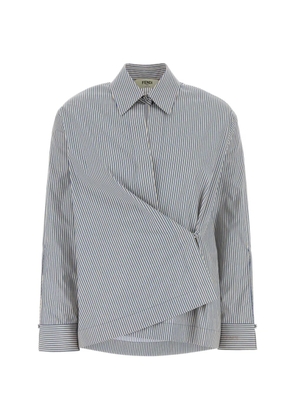 FENDI striped poplin shirt - Blue