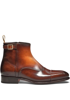 Santoni leather zip-up boots - Brown