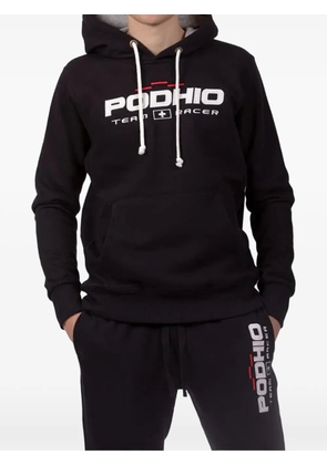 PODHIO logo-embroidered hoodie - Black
