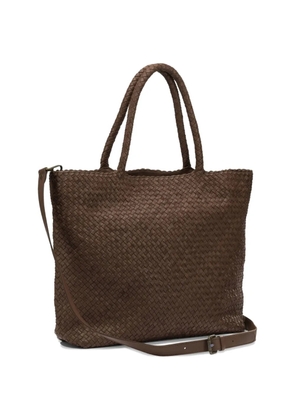 Officine Creative woven handle tote bag - Brown
