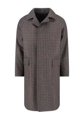 Tagliatore check buttoned coat - Grey