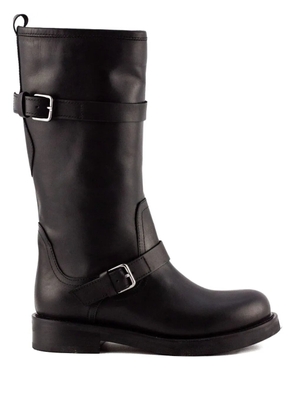 Julie Dee buckle-strap leather boots - Black