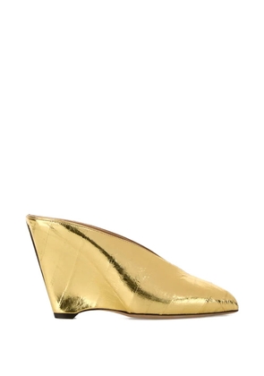 Ferragamo Alicia leather open-toe pumps - Gold