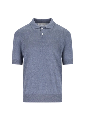 Brunello Cucinelli buttoned polo shirt - Blue