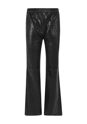Enes croc-embossed flare trousers - Black