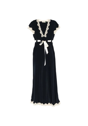 Rixo lace-trim bow midi dress - Blue