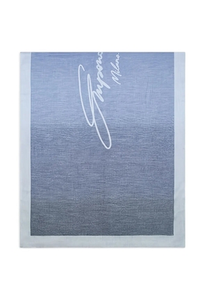 Emporio Armani Stole logo-detail scarf - Blue
