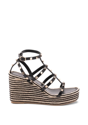 Valentino Garavani Rockstud striped espadrilles - Black