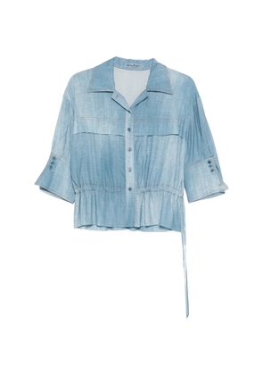 Ermanno Scervino buttoned topstitched blouse - Blue