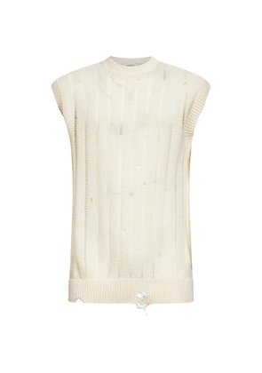Laneus ribbed-knit vest - Neutrals