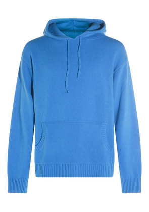 SEVEN GAUGE fine-knit hoodie - Blue
