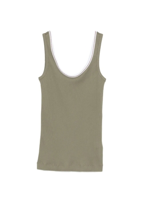 Brunello Cucinelli ribbed trim top - Green