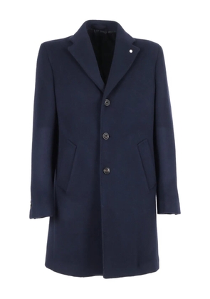 BRANDO button-fastening wool-blend coat - Blue