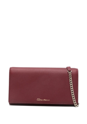 Santoni chain leather wallet - Red