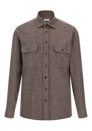 BORRIELLO NAPOLI button-front long-sleeve shirt - Brown