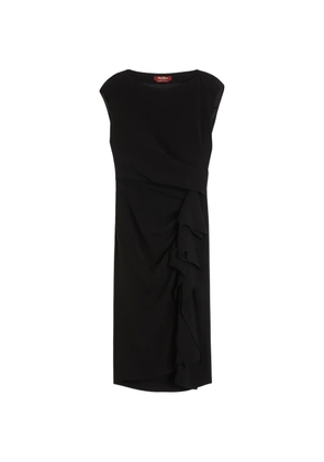 Max Mara Aia boat-neck draped midi dress - Black